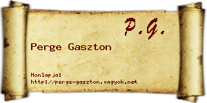 Perge Gaszton névjegykártya